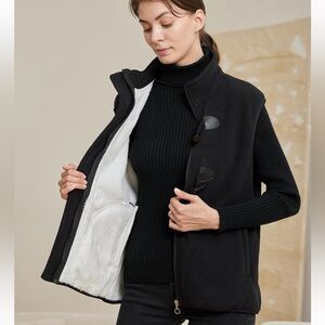 MWT JiangWu Womens Horn Button Sherpa Fleece Thicken Vest Size M
